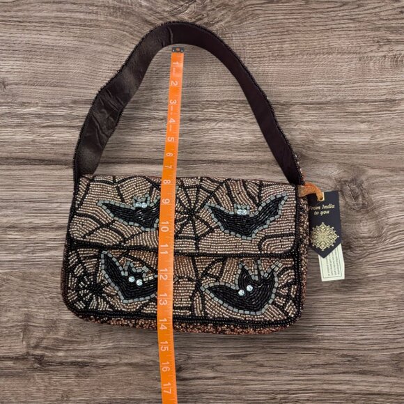 NWT VIRAL Beaded Bat & Spider Web Bag TJ MAXX - Picture 4 of 15